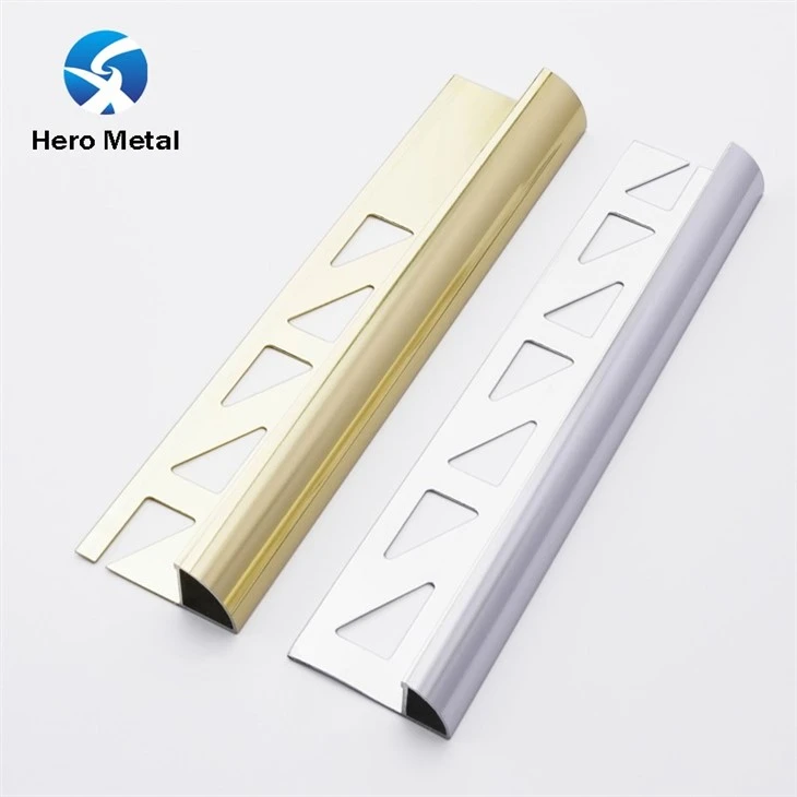 Chrome color 10mm round shape tile trim